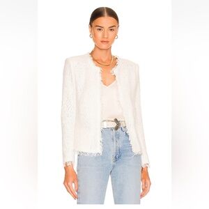 IRO Shavani White Cotton Jacket Open Front Women's Blazer Size 36